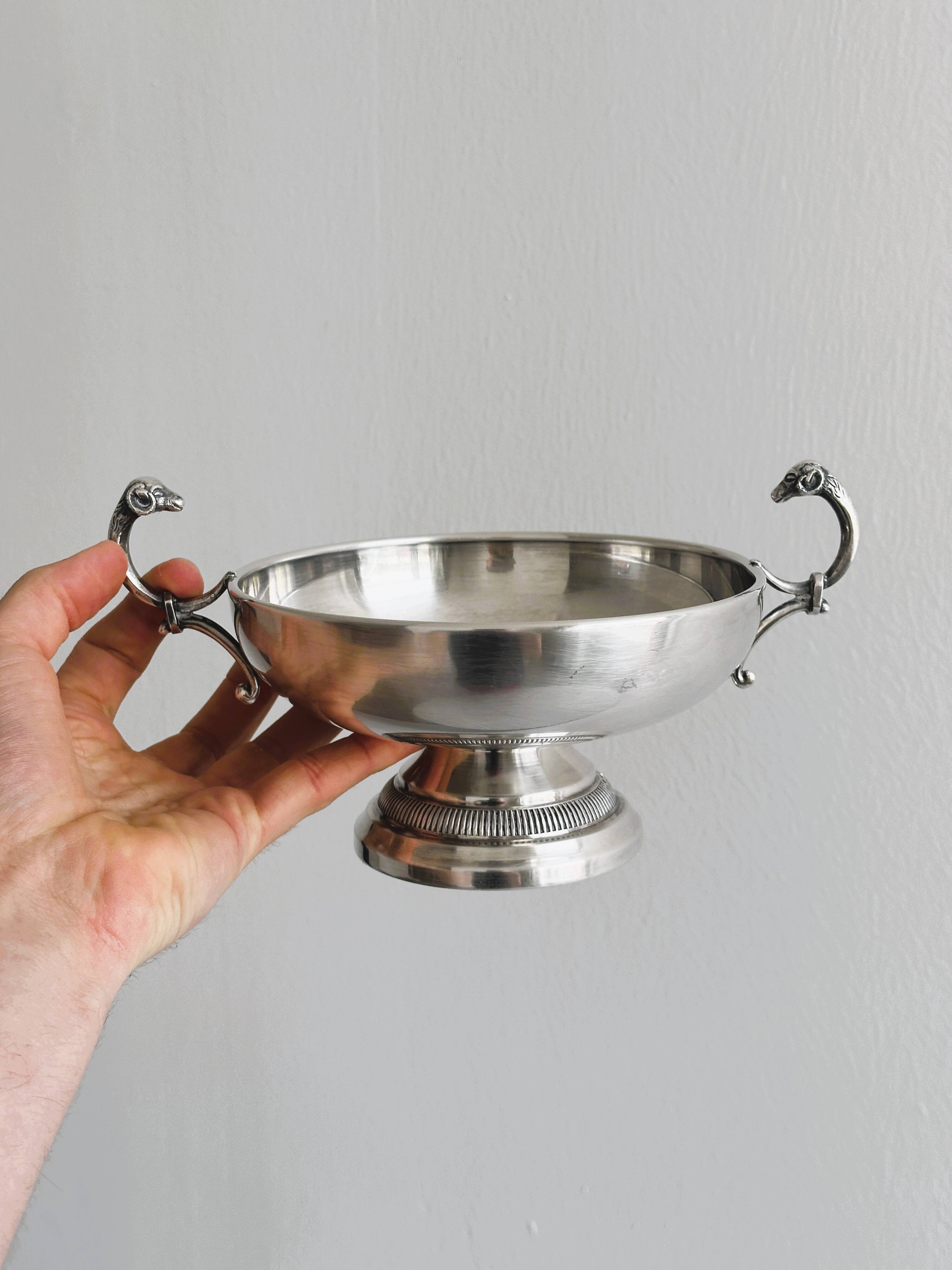 Silver-plated metal footed bowl