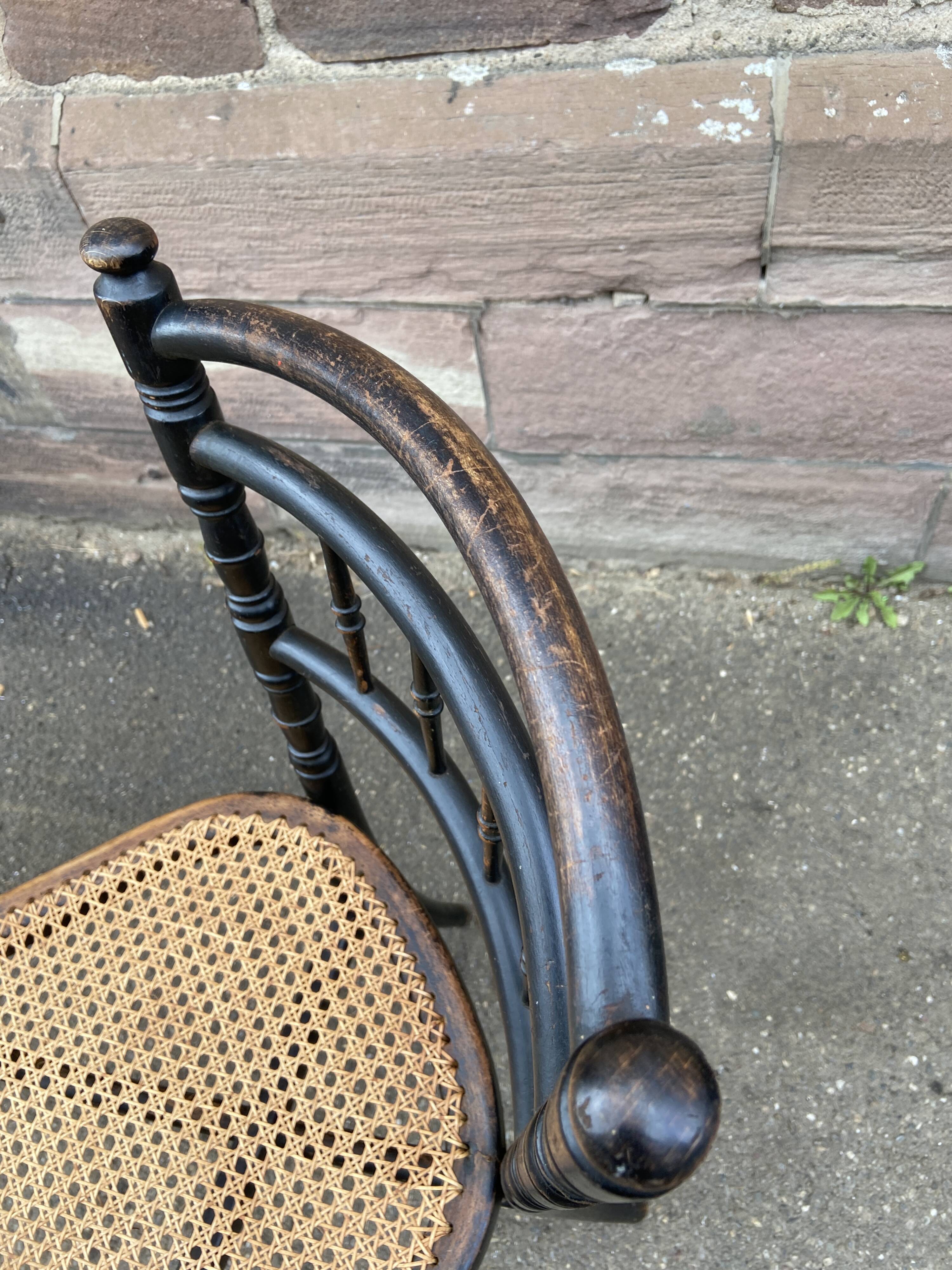 Rare Viennese bistro chair curved wood 1900
