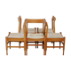 5 wooden chairs tapered base, circa 1975.