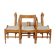 5 wooden chairs tapered base, circa 1975.
