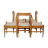 5 chaises en bois piètement fuselé circa 1975