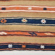 Tapis beige et bleu antique 5x8, 145x230 cm
