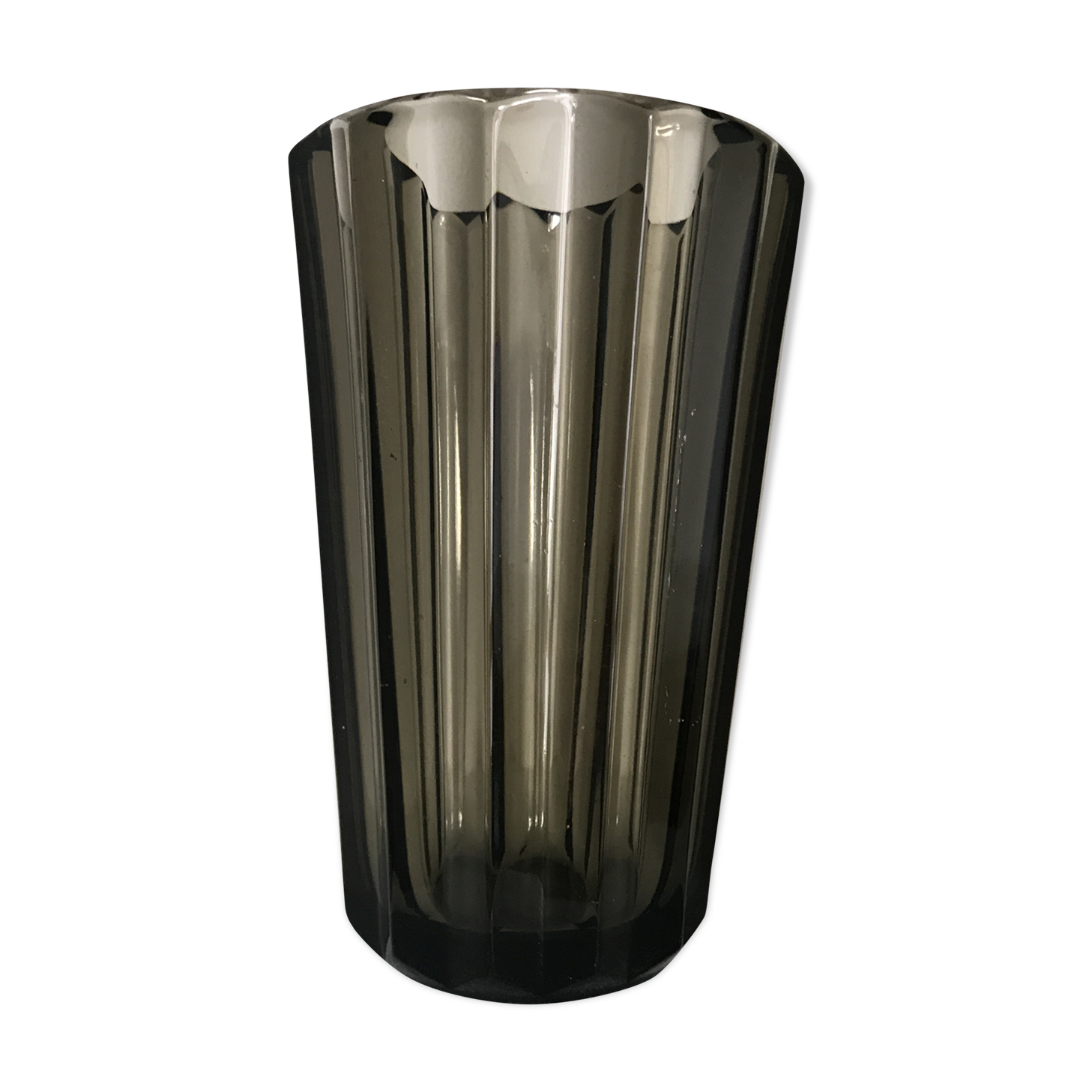 Scandinavian smoked glass vase