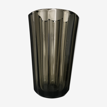 Scandinavian smoked glass vase