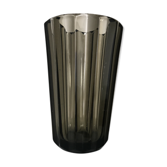 Scandinavian smoked glass vase