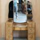 Art Deco dressing table in satin walnut with mirror, circa 1930.
