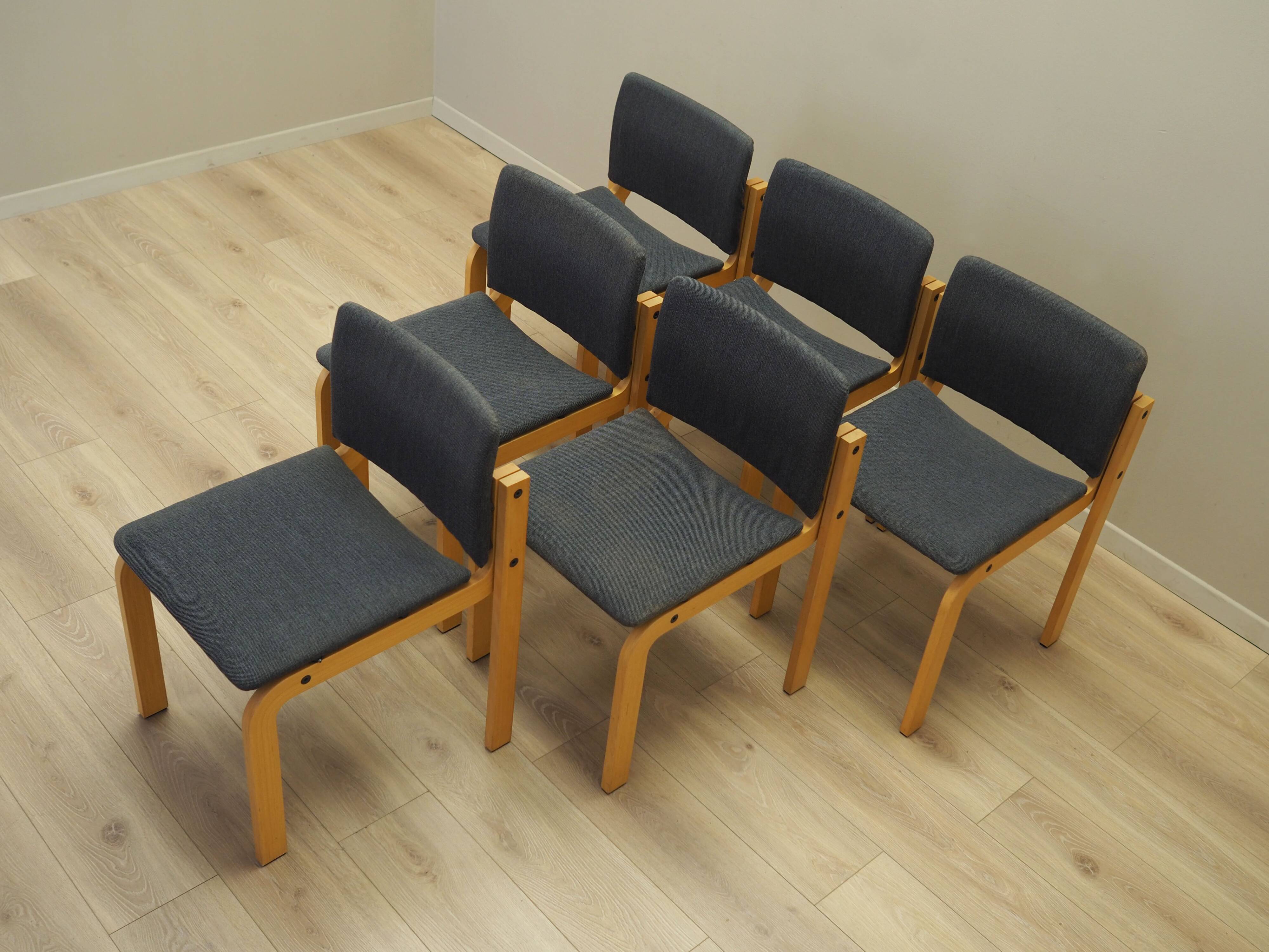 Ensemble de six chaises, design danois, années 1980, édition : Fritz Hansen