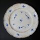 Pair of old chantilly plates (?) blue flower seedlings 18th probable