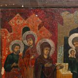 Russian wood panel Icon of the Presentation of Our Lord, 19th Century