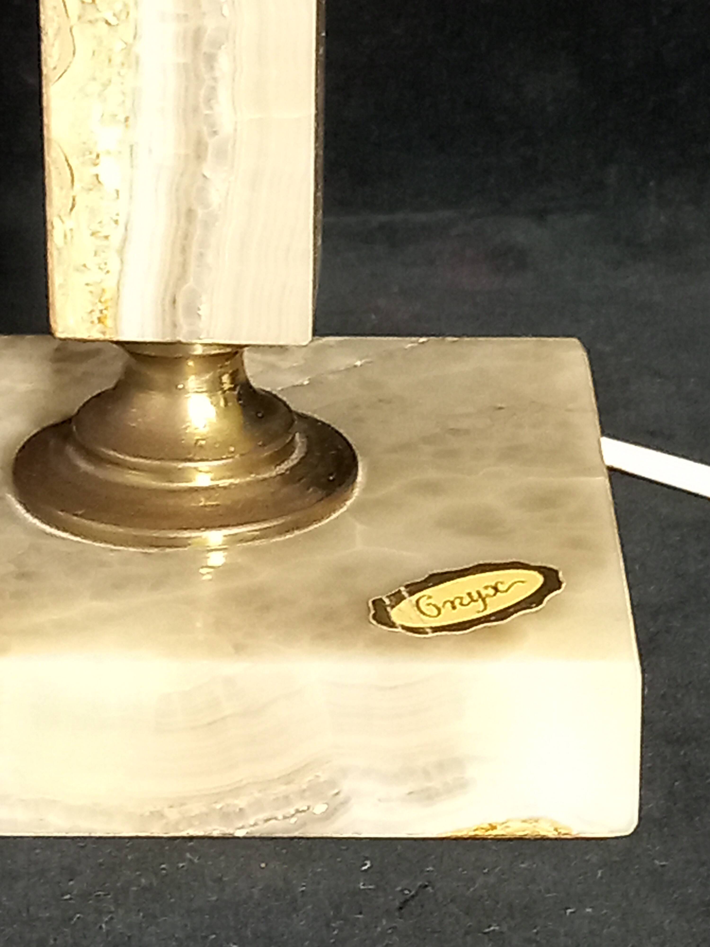 Onyx and Travertine Table Lamp Base