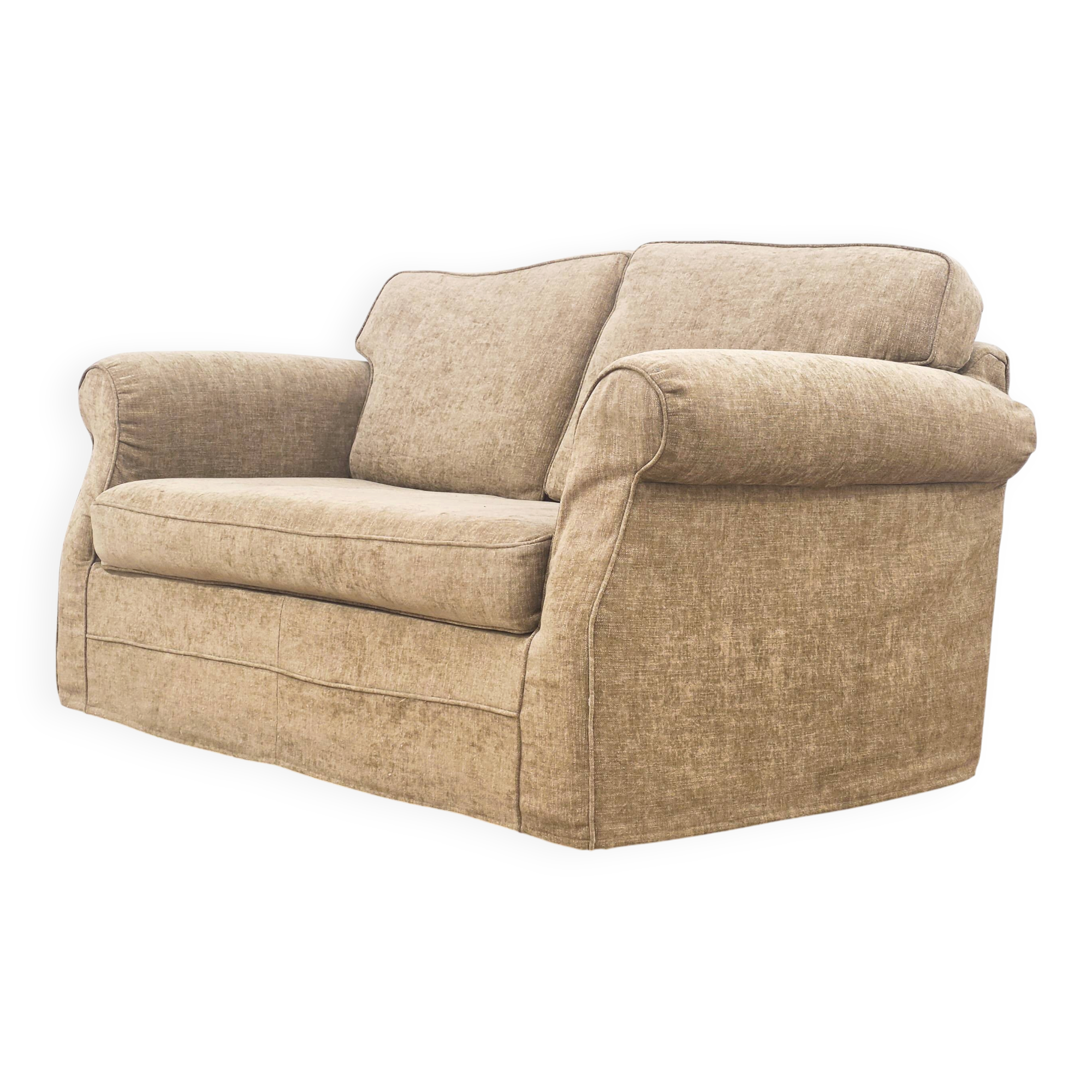 Beige fabric two-seater sofa – Cottage chic spirit and timeless comfort