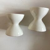Set of 2 diabolo shells in faience 1960 Space Age