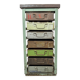 Vintage Green Industrial Iron Chest of Drawers, 1950s