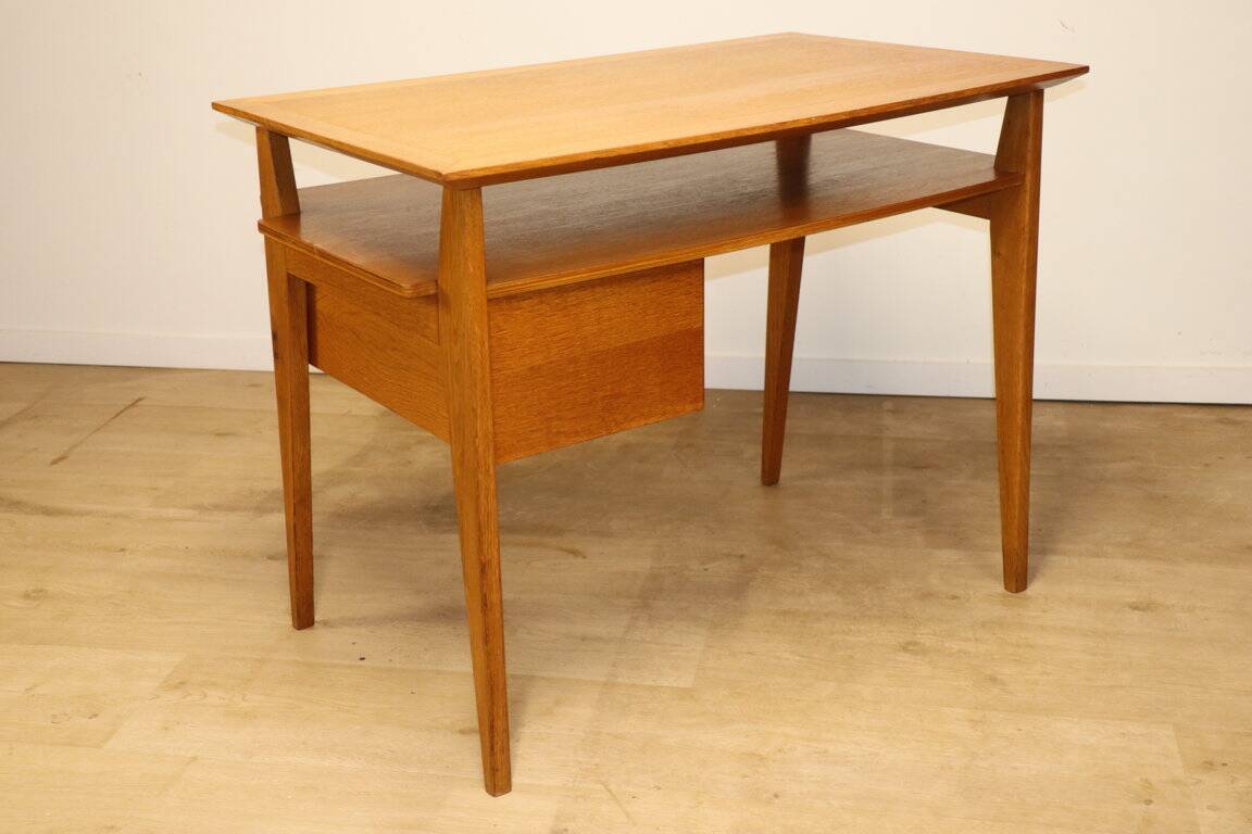 Vintage desk by Roger Landault in oak, 1950