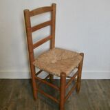 Light wooden chair and mulched seat, 50s-60s