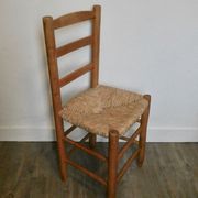 Light wooden chair and mulched seat, 50s-60s