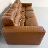 Vintage 1970s De Sede DS-40 camel leather 3-seater sofa.