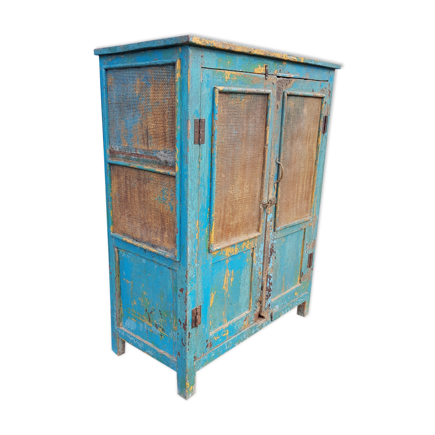 Old Burmese tek pantry with 6 mesh panels