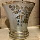Vintage vase by Odal – frosted and gilded molded glass – retro chic decor