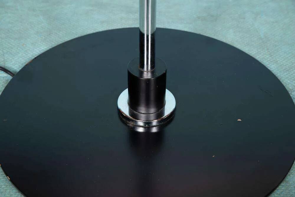 Minimalist chrome glass floor lamp, Bauhaus style floor lamp.