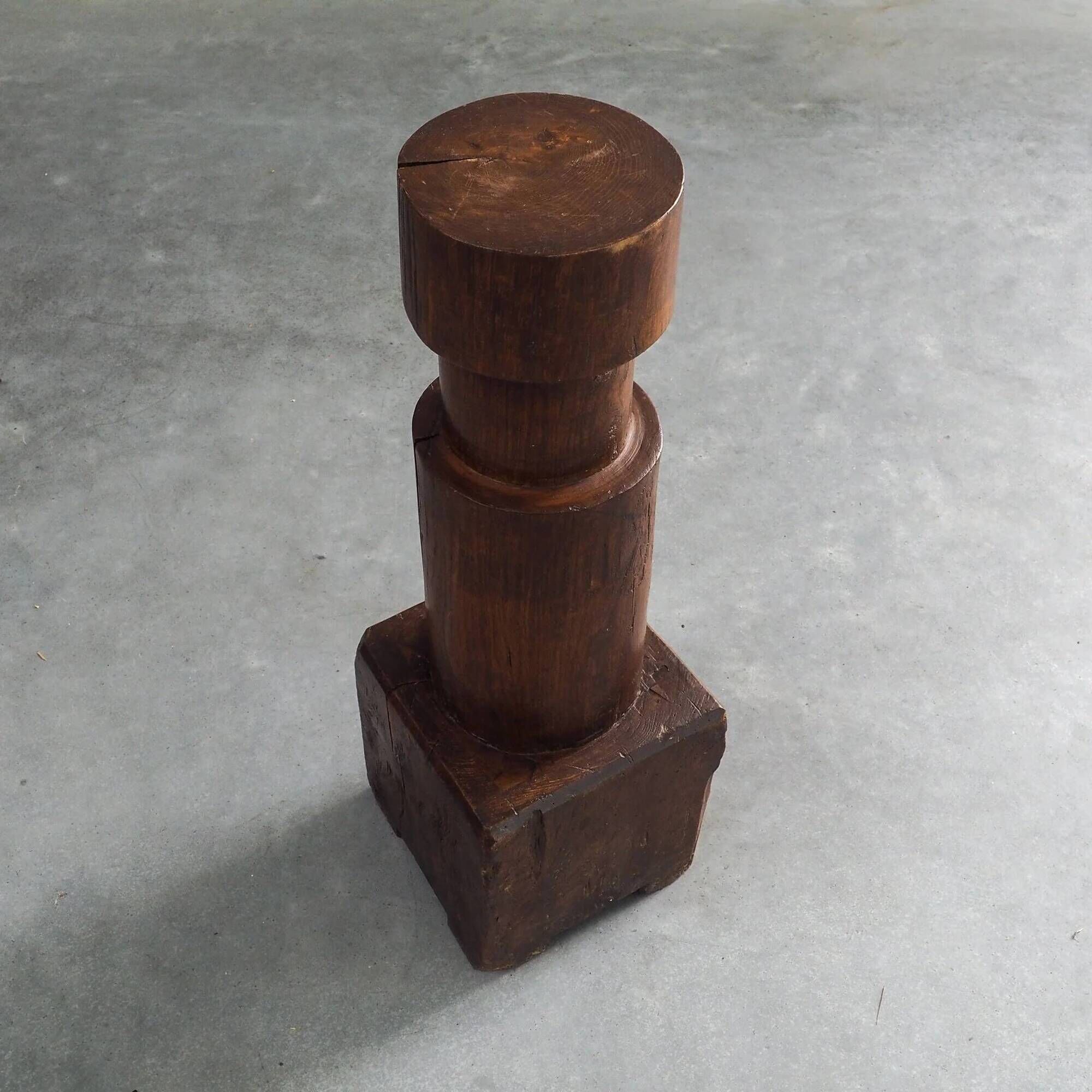 Sculptural solid wood pedestal
