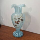 Vase en pâte de verre bleuté