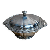 Soupière ancienne en métal argenté style Louis XV