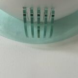 Pair of vintage post-modernist wall lights, white metal, perspex, France 1980