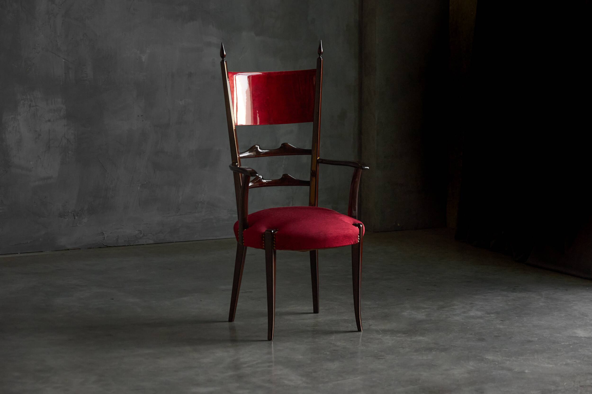 High-back dining chairs by Aldo Tura, Italy, 1962