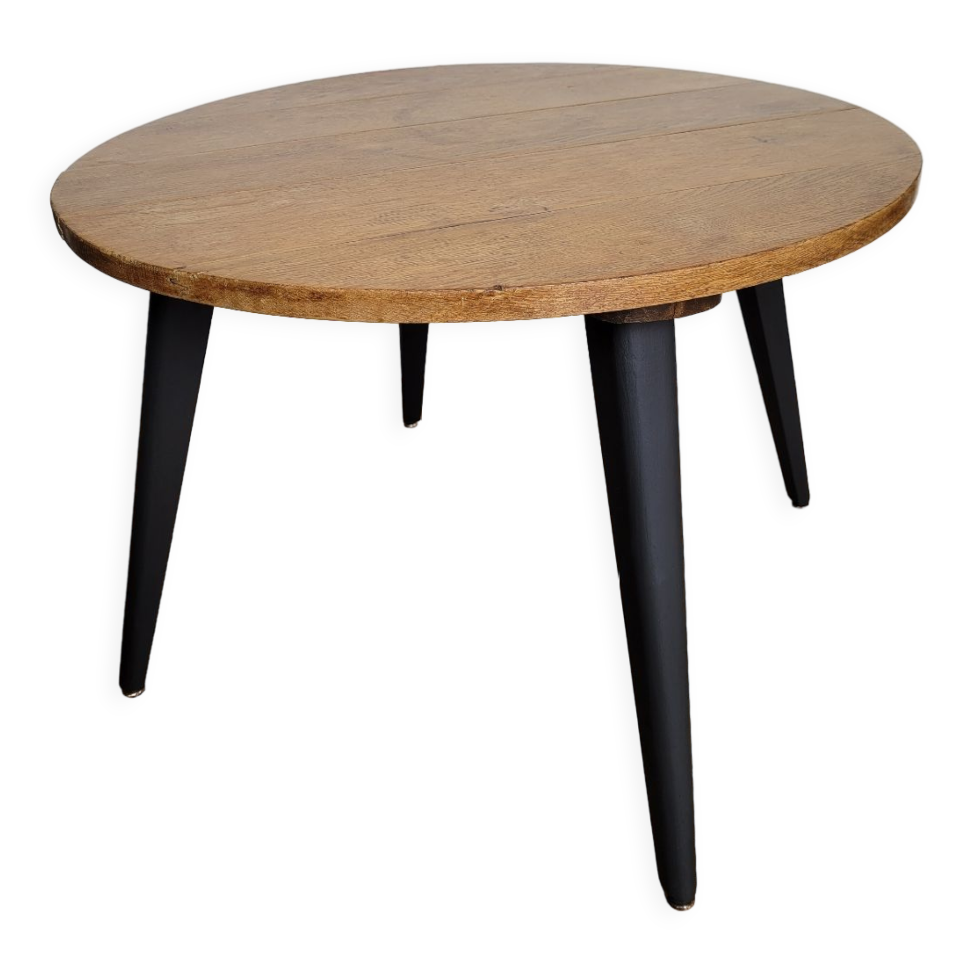 Round wooden coffee table
