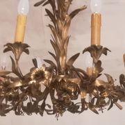 Late 19th century gilt bronze fleur-de-lis chandelier
