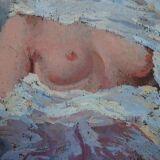 Nu d'une jeune femme, peinture à l'huile sur panneau, Italie, début du XXe siècle