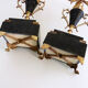 Paire de candélabres à 5 branches bronze et marbre style Napoléon III