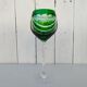 Six vintage coloured cut crystal wine glasses