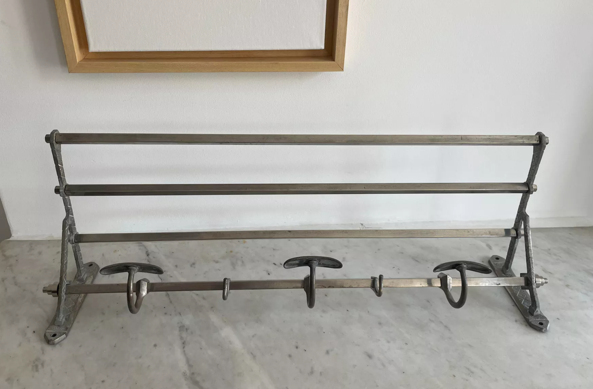 Coat rack, chromed metal, art deco