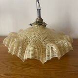 old art deco draped pendant lamp speckled opaline