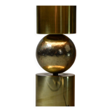 Italian Late 1960s Brass Table Lamp with Ivory Colored Shade
