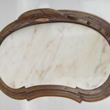 Louis XVI style walnut and marble cabinet
