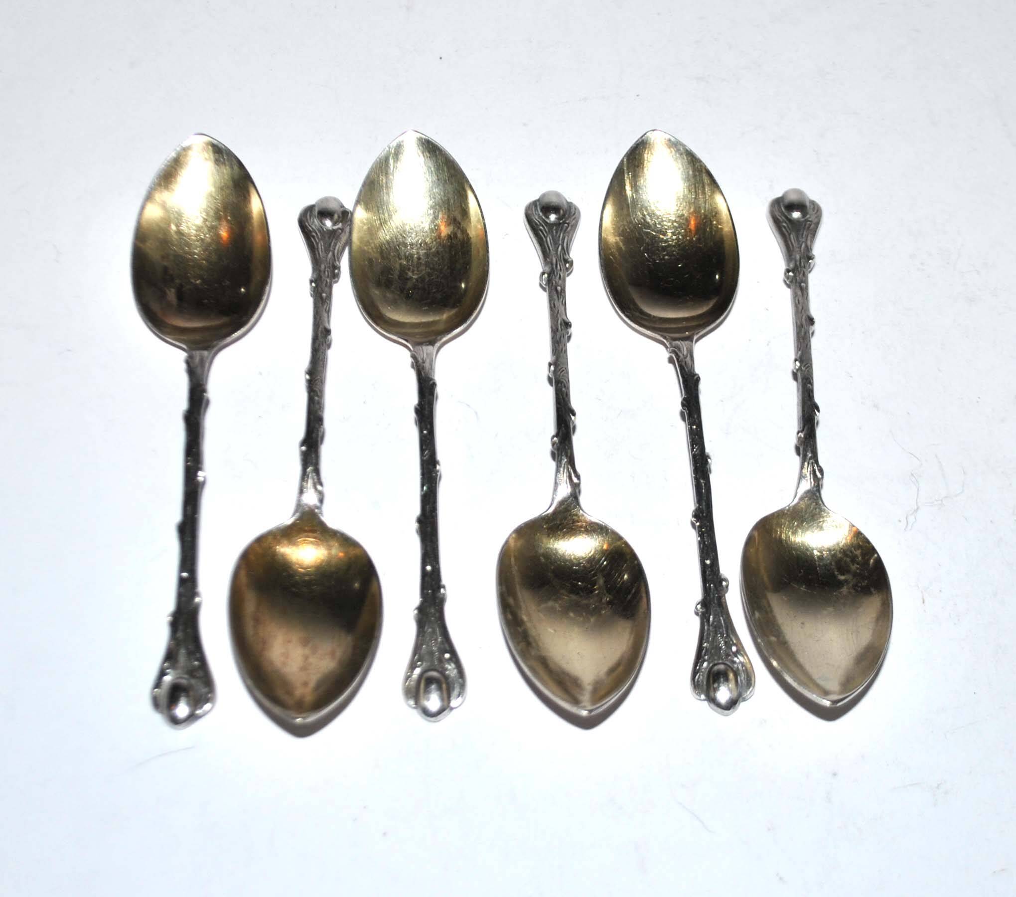 Set of 6 mocha coffee spoons in silver metal RENEKA coffee bean