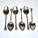 Set of 6 mocha coffee spoons in silver metal RENEKA coffee bean