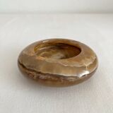 Vintage round alabaster or onyx ashtray