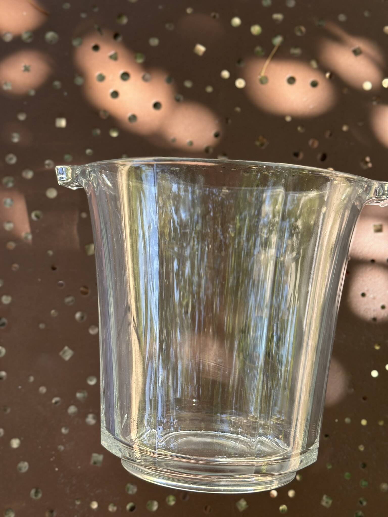 Vintage ribbed glass champagne bucket