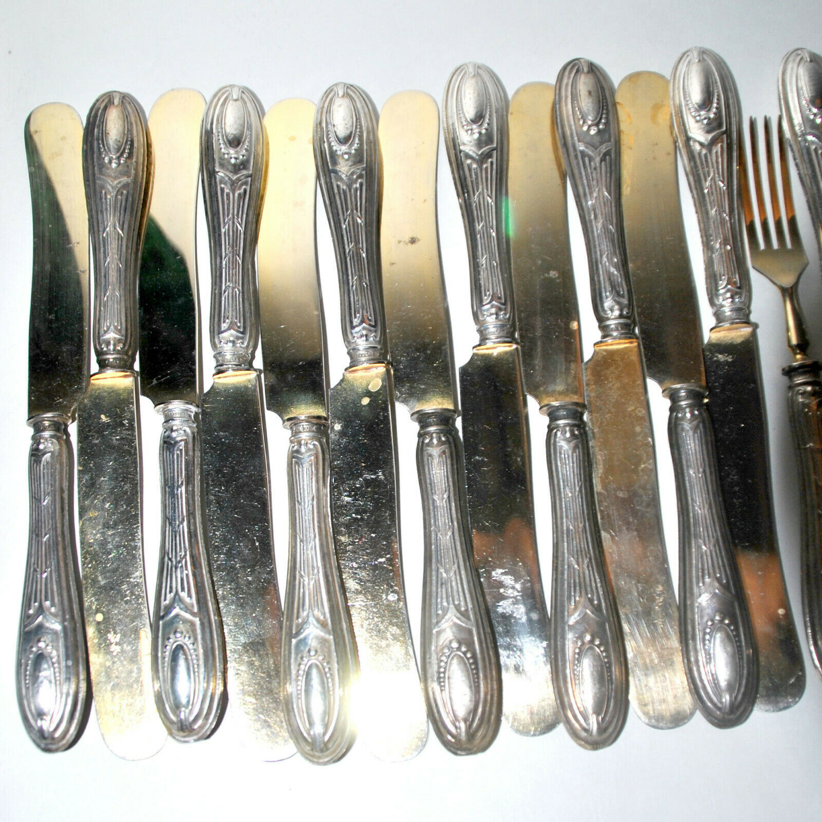 Silver knives and forks 800 goldsmith VM 1900