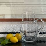 Large engraved crystal jug for orangeade