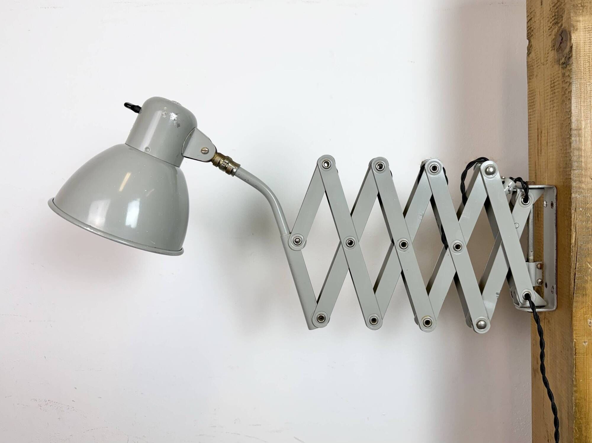 Grey Industrial Cast Iron Wall Light from Elektrosvit, 1960s
