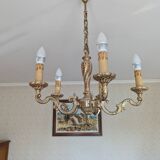 5-branch solid bronze chandelier