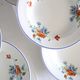 Set of 6 hollow plates of Salins, Poppy pattern, opaceline, vintage