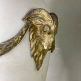 Pair of vases in white statuary marble, gilt bronze, circa 1900