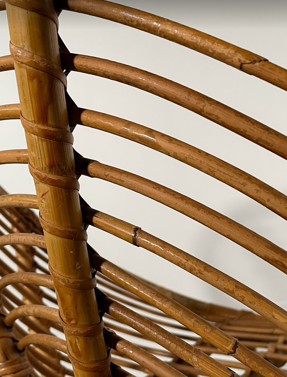 Pair of rattan armchairs