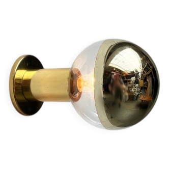 Vintage German Space Age Brass Ceiling Lamp by Motoko Ishii for Staff, 1970s